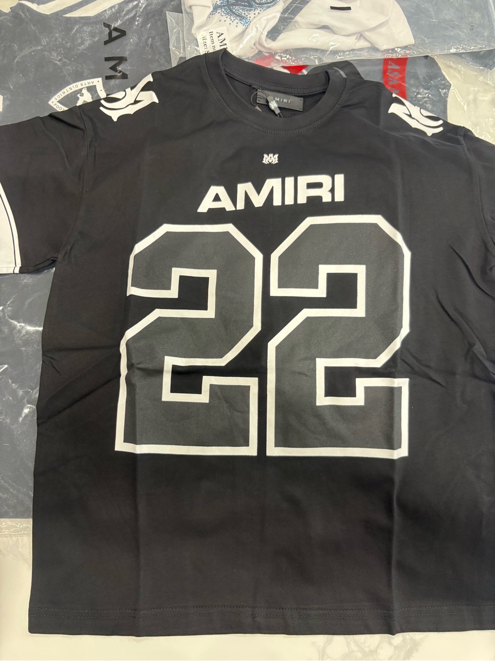 AMIRI Black T-Shirt with White '22' Graphic